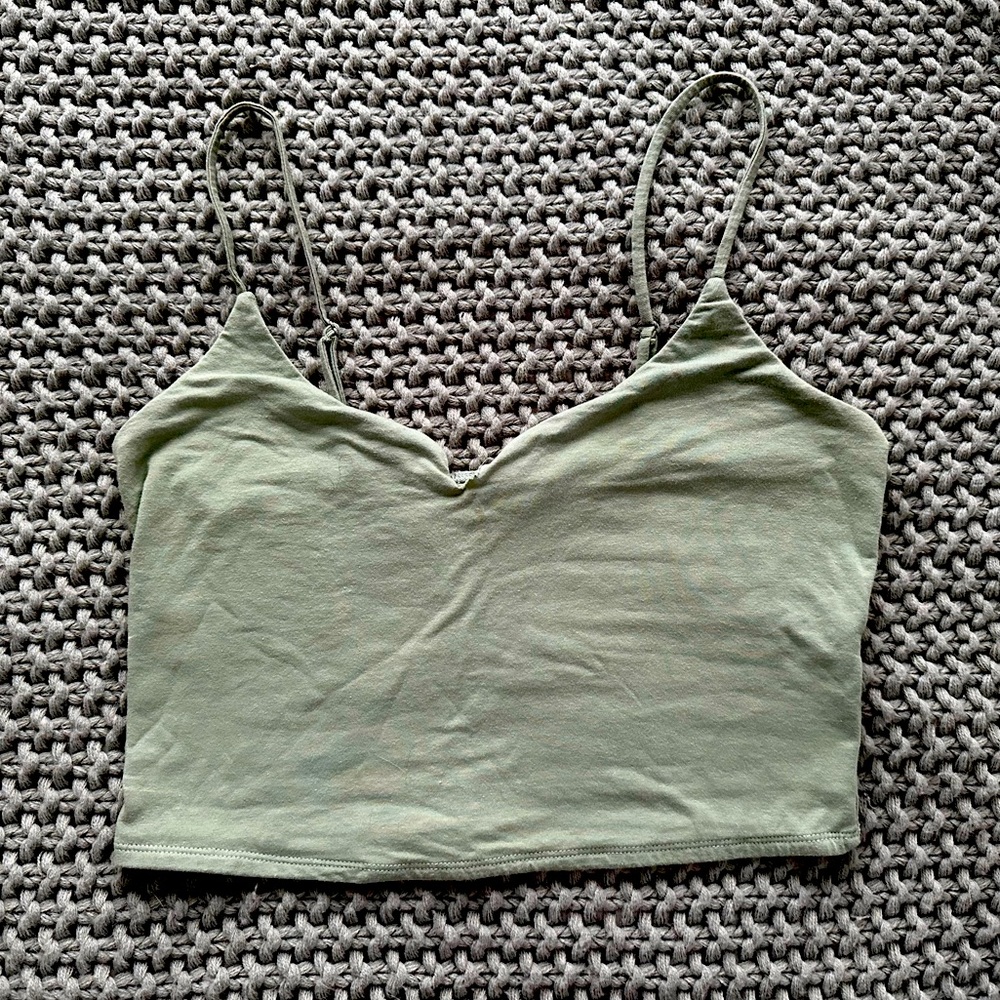 green crop top